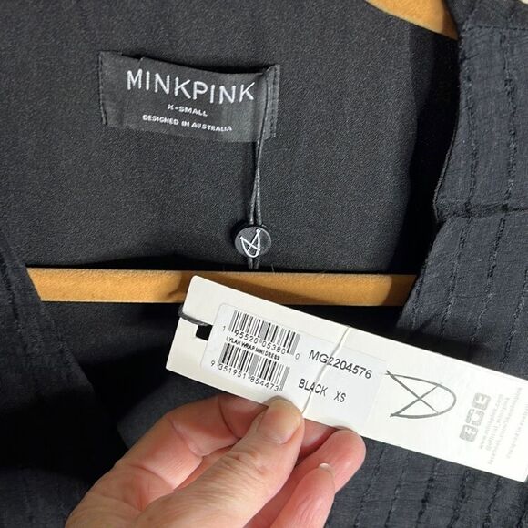 Minkpink Lylah Wrap Mini Dress - Black NWT Size XS - Picture 5 of 9